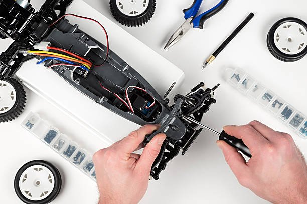 An rc car getting fixed